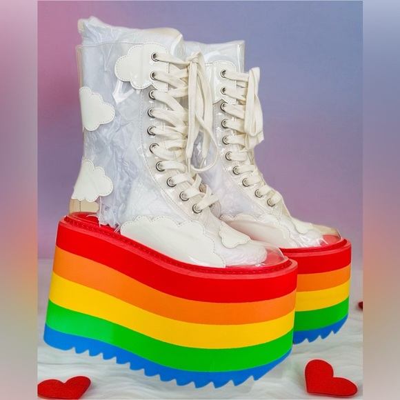 NIB Size 6 Dolls Kill Current Mood Happy Daze Platforms - Picture 16 of 16